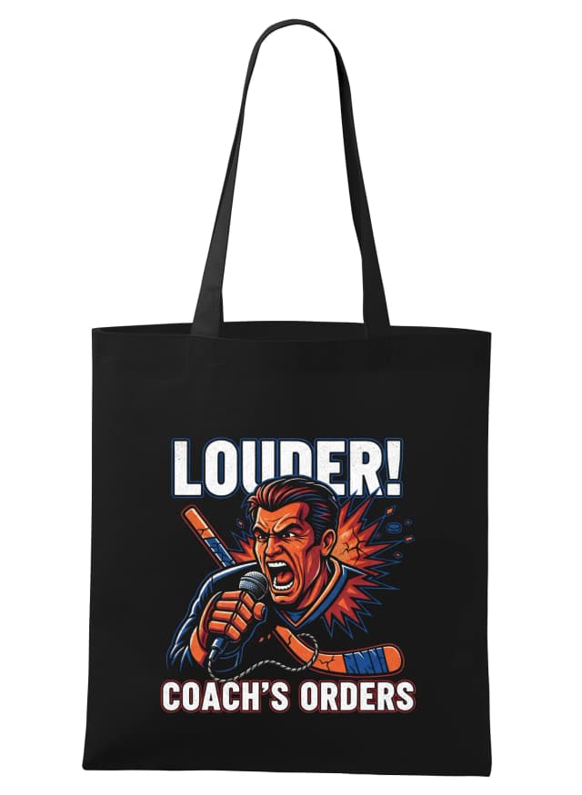 Nákupní taška Hokejový Trenér Křičí Louder Bojový Výkřik Pro Fanoušky