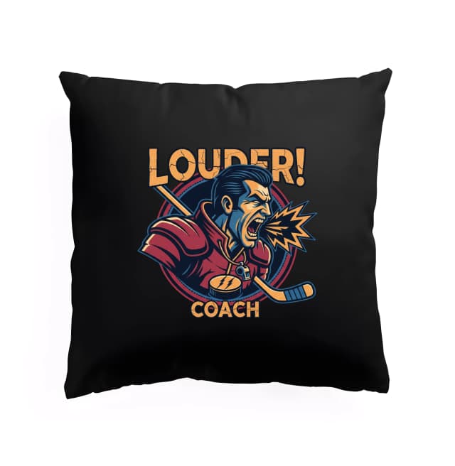 Polštář Řvi Hlasitě S Hokejovým Trenérem Louder Síla Vůle Týmový Duch