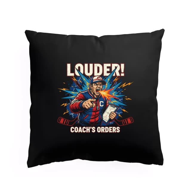 Polštář Louder Hokejový Trenér Křičí Nařizuje Motivuje Vítězí