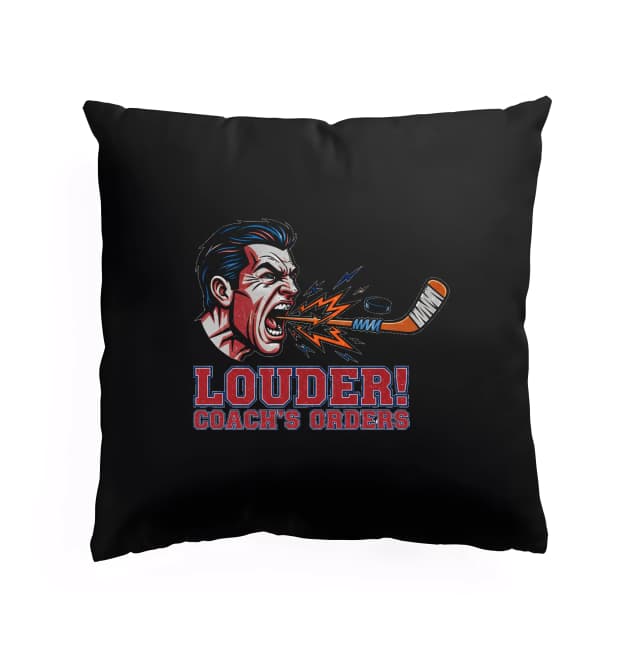 Polštář Louder Hokejový Trenér Křičí Rozkazy A Týmová Vůle