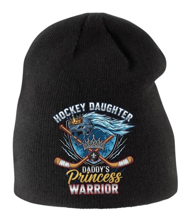 Dětská zimní čepice Hockey Daughter Tatínkova Princezna Hrdinná Hokejová Válečnice