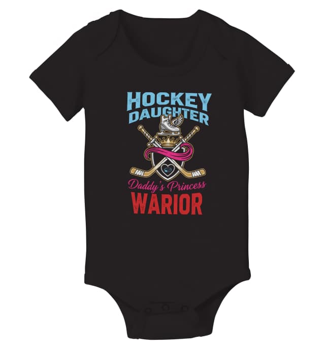 Dětské body Hockey Daughter Tatínčina Princezna Hokejová Bojovnice S Korunou