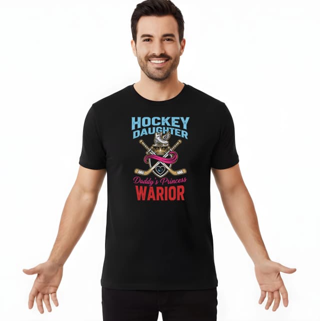 Pánské tričko Hockey Daughter Tatínčina Princezna Hokejová Bojovnice S Korunou