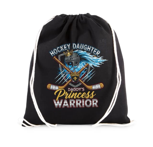 Vak na záda Lední Hokejová Dcera V Helmě A Zlaté Koruně Daddys Princess Warrior