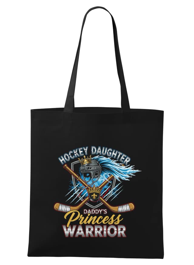 Nákupní taška Lední Hokejová Dcera V Helmě A Zlaté Koruně Daddys Princess Warrior