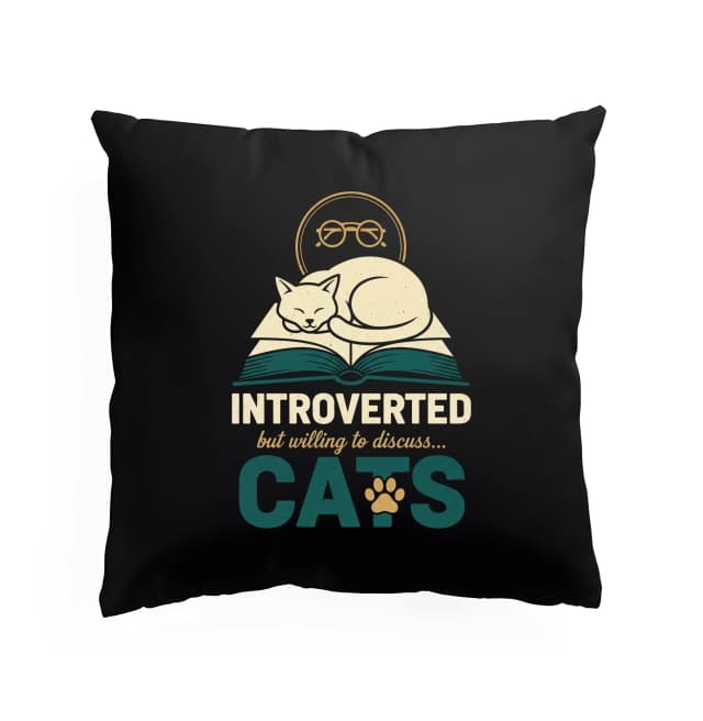 Polštář Introvert Ale Ochotný Diskutovat O Kočkách A Knihách