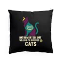 Polštář Introvertní Milovník Koček A Knih Ochotný O Kočkách Mluvit