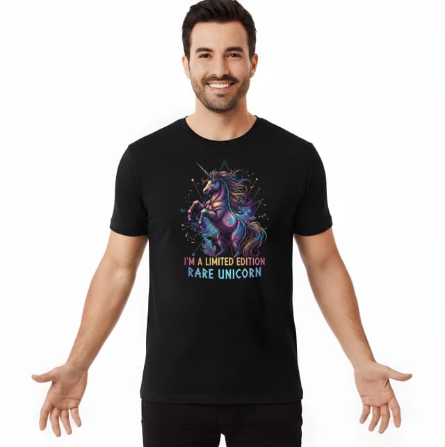 Pánské tričko Limitovaná Edice Rare Unicorn Galaktický Jednorožec V Duhových Barvách