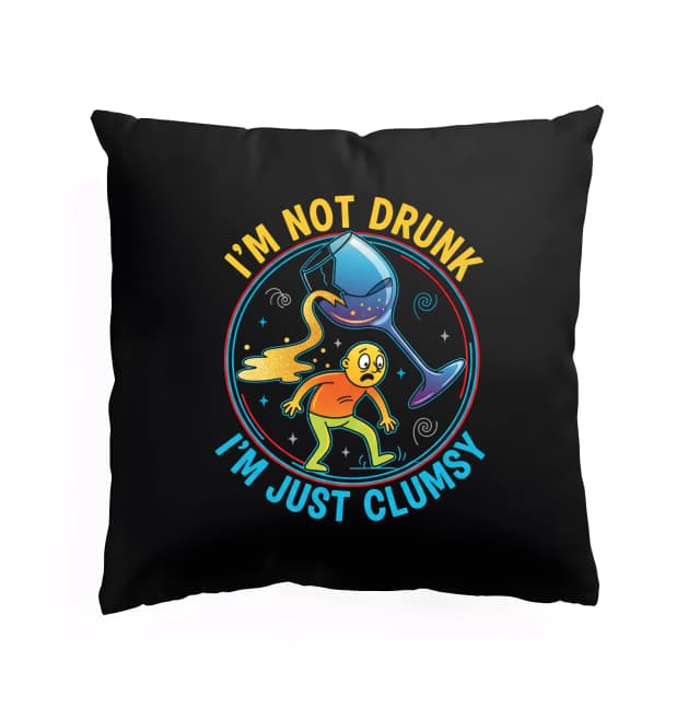 Polštář Nejsem Opilý Jsem Jen Nemotorný  Létající Sklenička Vína