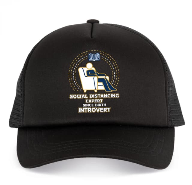 Trucker čepice Mistr Sociálního Odstupu Introvert Od Narození S Knihou V Křesle