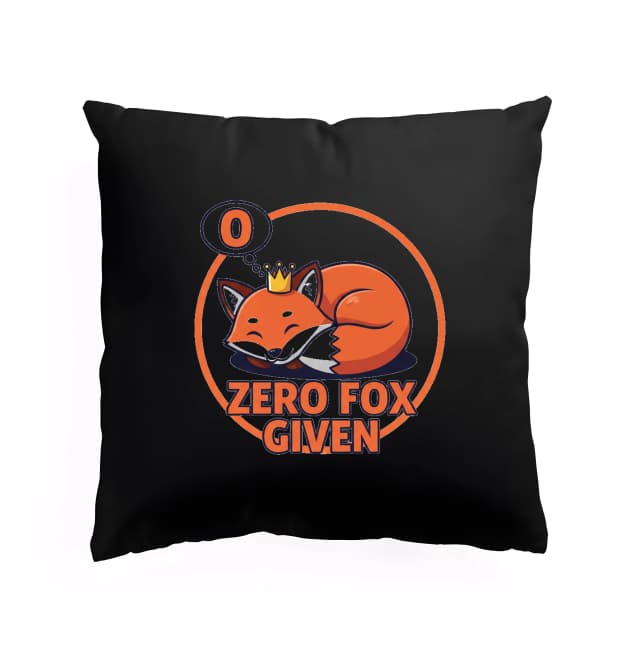 Polštář Zero Fox  Spící Korunní Liška Žádné Starosti Jen Královský Humor