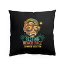 Polštář Resting Beach Face Stylová Letní Plážová Nálada Se Slunečními Brýlemi A Palmami