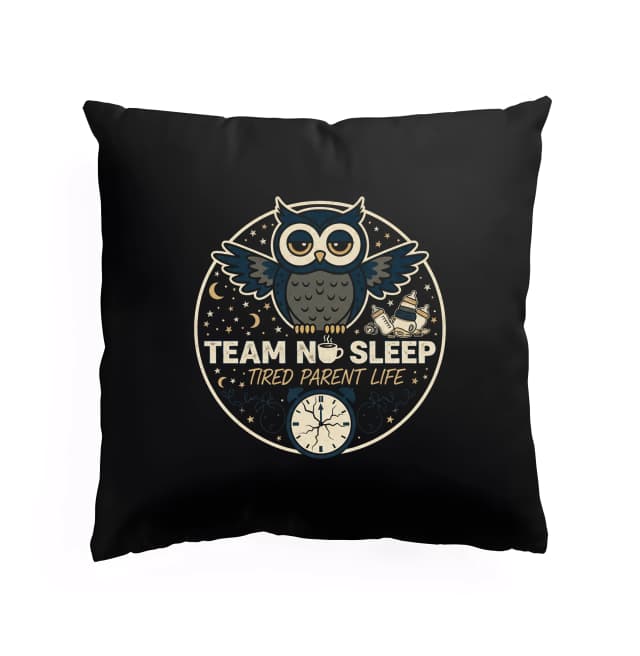 Polštář Team No Sleep  Unavený Rodič Sovička Noční Krmení A Káva