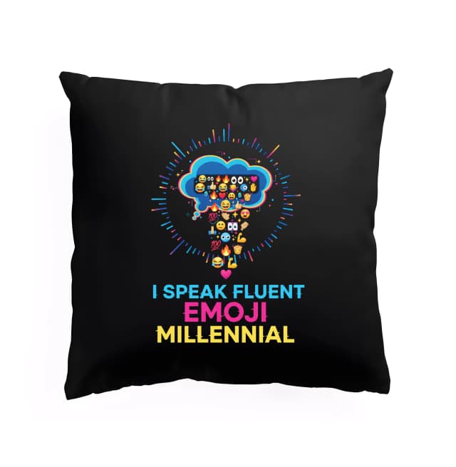 Polštář Mluvím Plynně Emoji Millennial Výrazný Barevný Obláček Emocí