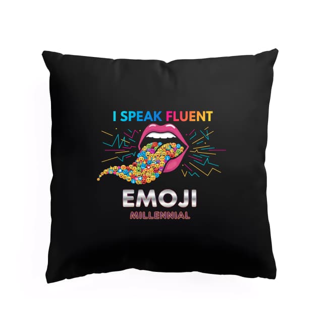 Polštář Mluvím Plynně Emoji Millennial Jazyk Smajlíků Emocí A Humoru