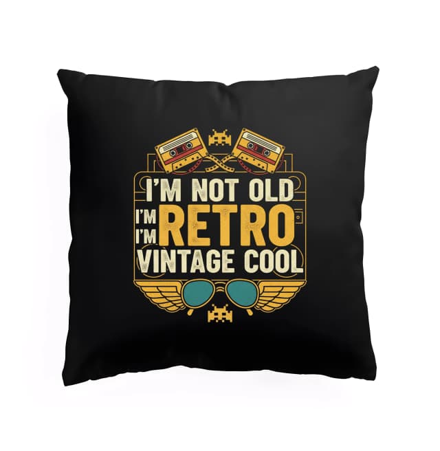 Polštář Nejsem Starý Jsem Retro Vintage Cool Kazety Křídla A Pixelová Nostalgie