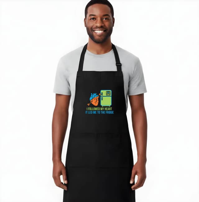 Zástěra Srdce Mě Vedlo K Lednici Plné Chutí A Radosti