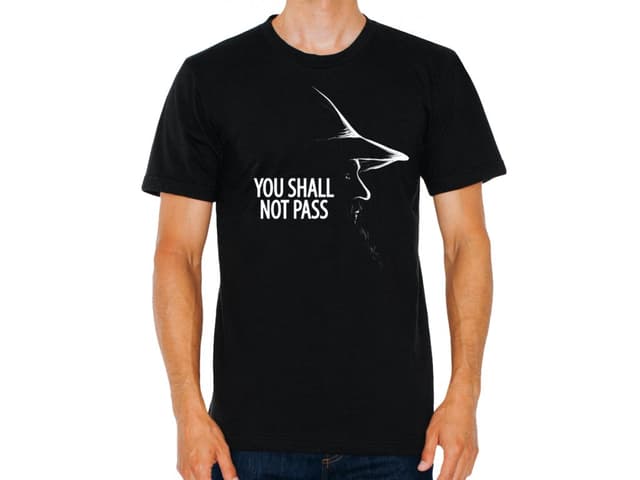 Pánské tričko Pán prstenů Gandalf Šedý - You Will Not Pass