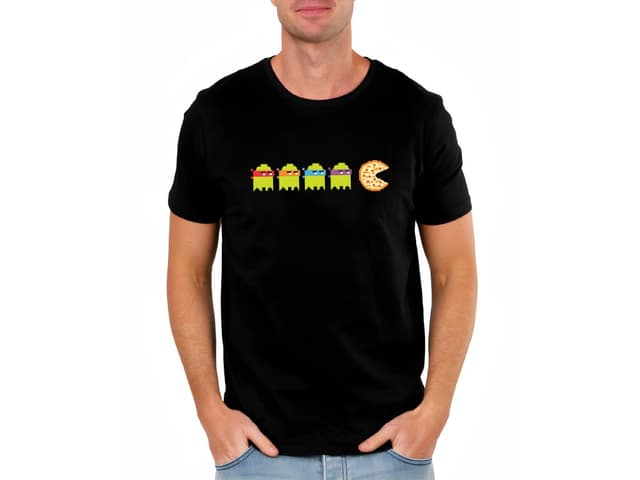 Pánské tričko, Pac-Man miluje pizzu jako ninja