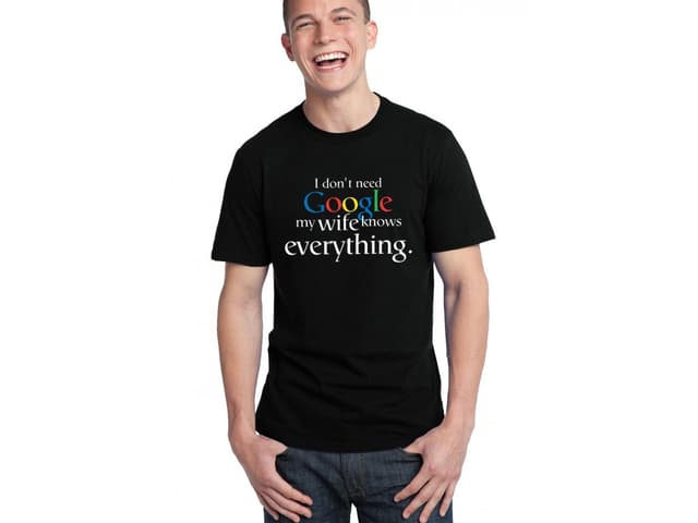Pánské tričko Nepotřebuji Google, moje žena ví všechno