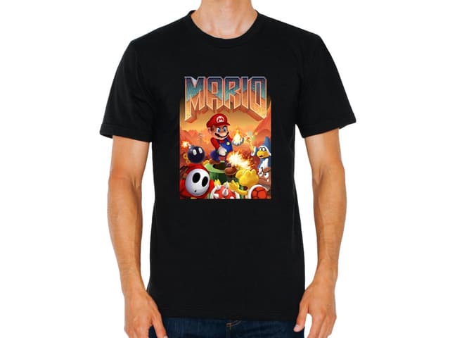 Pánské tričko Mario doom parodie