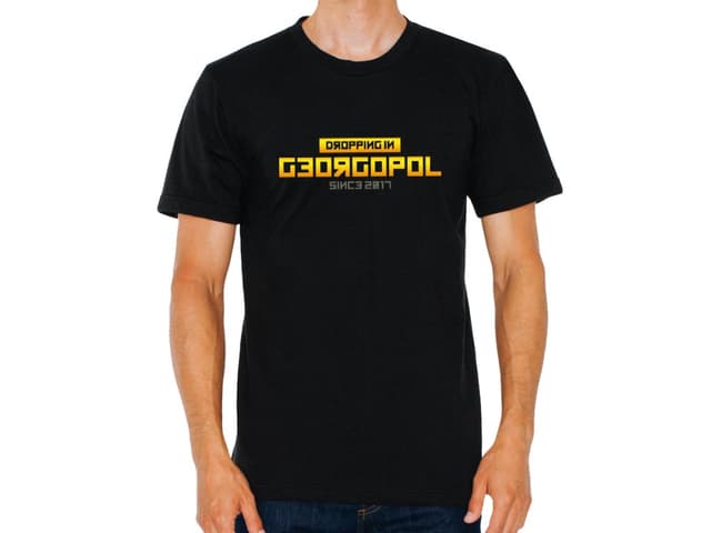 Pánské PUBG tričko s nápisem "Skok do Georgopolu"