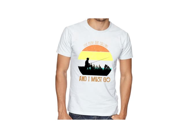 Pánské tričko s nápisem "Ryby volají"