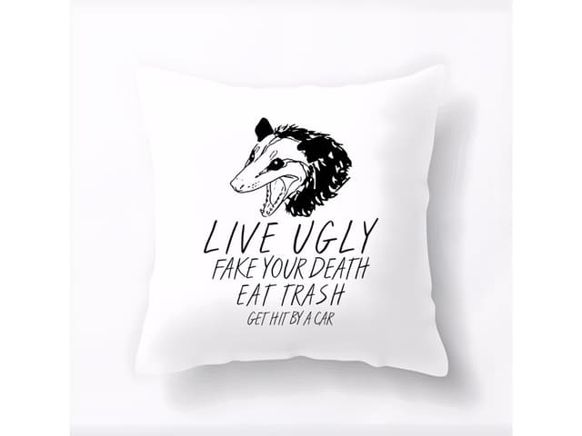 Polštář Opossum - Těžké životní motto