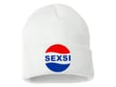 Zimní pletená čepice Sexsi Pepsi parodie