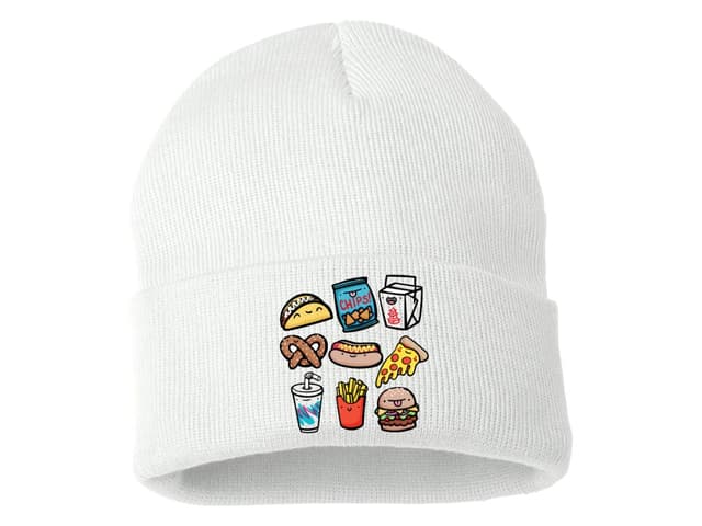 Zimní pletená čepice Fast food