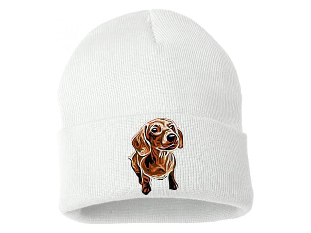 Pletená zimní čepice jezevčík