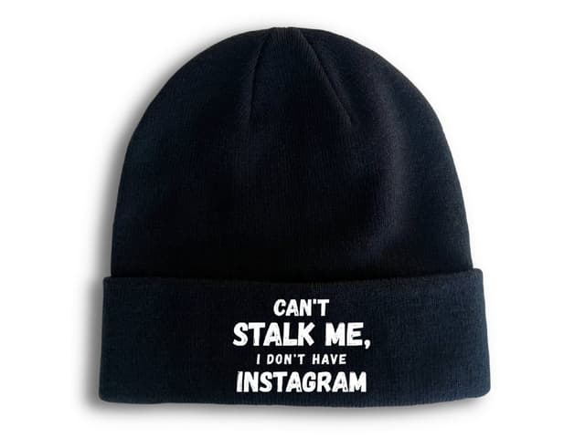 Zimní čepice Nemůžeš mě sledovat, nemám Instagram