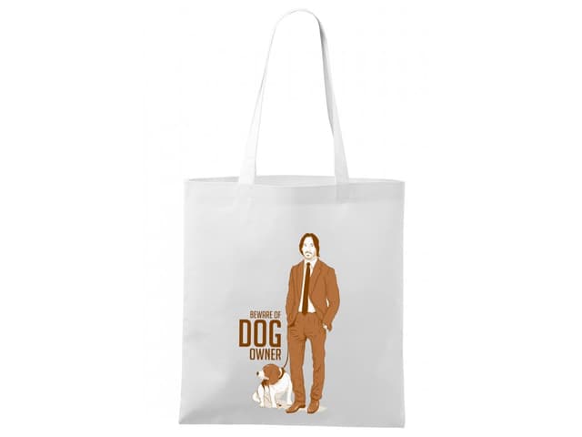 Nákupní taška John Wick se psem - Pozor na pána