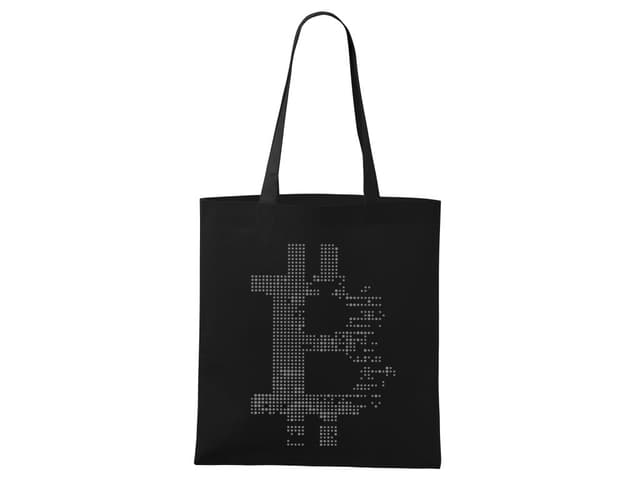 Nákupní taška bitcoin znak