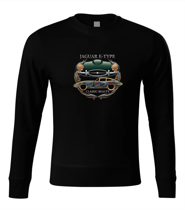 Mikina bez kapuce Jaguar Etype Klasická Krása Britského Sportovního Vozu V Retro Stylu